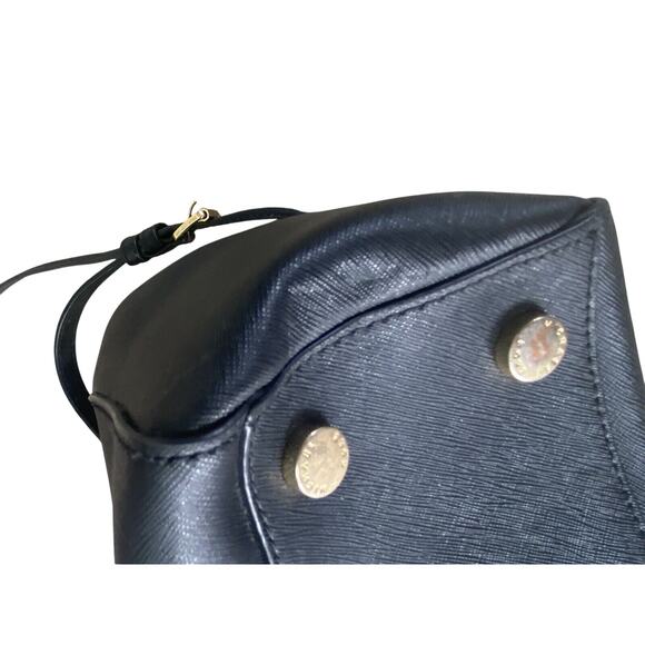 Michael Kors Black Leather Handbag Crossbody Gold Tone Hardware 8 Pockets - Picture 11 of 16